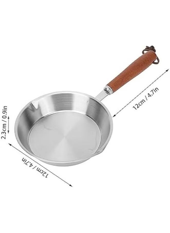 Arabest Egg Pan, Mini Nonstick Egg and Omelet Pan, Stainless Steel Small Frying Pan Skillet, Multipurpose Pan with Wooden Handle, Cookware Designed for Eggs Pancakes, Dishwasher Safe - Image 5